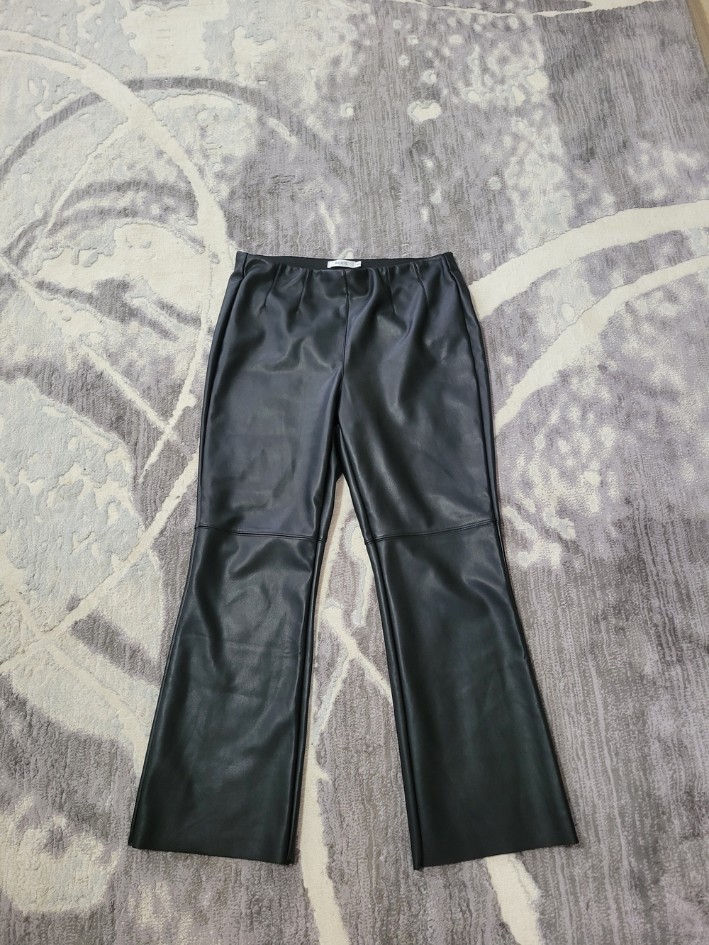 Ricki's Black Faux Leather Pants with Ribbed Elastic Waistband Dixe M